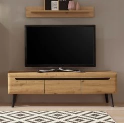 TV-Lowboard "Ronson" In Artisan Eiche Und Schwarz TV-Unterteil Skandinavisch 160 X 50 Cm -Wohnwelt Verkauf 7261 3