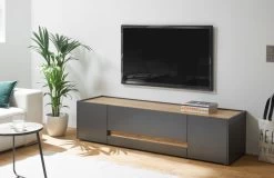 TV-Lowboard "Center" In Grau Matt Und Wotan Eiche TV-Unterteil 170 X 40 Cm 10 TV-Lowboard "Center" In Grau Matt Und Wotan Eiche TV-Unterteil 170 X 40 Cm -Wohnwelt Verkauf 7346 3