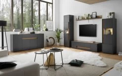 TV-Lowboard "Center" In Grau Matt Und Wotan Eiche TV-Unterteil 170 X 40 Cm 12 TV-Lowboard "Center" In Grau Matt Und Wotan Eiche TV-Unterteil 170 X 40 Cm -Wohnwelt Verkauf 7346 5