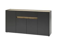 Sideboard "Center" In Grau Matt Und Wotan Eiche Kommode 170 X 87 Cm -Wohnwelt Verkauf 7359 5