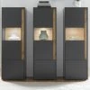Schrank Set 3-teilig "Center" In Grau Matt Und Wotan Eiche Wohnkombination 3 X Vitrine 190 X 155 Cm -Wohnwelt Verkauf 7369 1