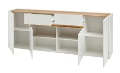 Sideboard "Center" In Weiß Und Wotan Eiche Kommode 220 X 87 Cm -Wohnwelt Verkauf 7386 6