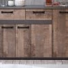 Sideboard "Stripe" In Eiche Tabak Und Matera Grau Kommode 142 X 83 Cm -Wohnwelt Verkauf 7403 1
