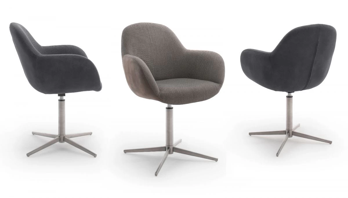 2 X Stuhl "Melrose" In Anthrazit Und Edelstahl Kreuzfußstuhl Mit Armlehne 360° Drehbar Esszimmerstuhl 2er Set Mit Komfortsitzhöhe 3 2 X Stuhl "Melrose" In Anthrazit Und Edelstahl Kreuzfußstuhl Mit Armlehne 360° Drehbar Esszimmerstuhl 2er Set Mit Komfortsitzhöhe