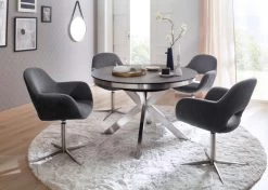 2 X Stuhl "Melrose" In Anthrazit Und Edelstahl Kreuzfußstuhl Mit Armlehne 360° Drehbar Esszimmerstuhl 2er Set Mit Komfortsitzhöhe 11 2 X Stuhl "Melrose" In Anthrazit Und Edelstahl Kreuzfußstuhl Mit Armlehne 360° Drehbar Esszimmerstuhl 2er Set Mit Komfortsitzhöhe -Wohnwelt Verkauf 7440 4