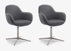 2 X Stuhl "Melrose" In Anthrazit Und Edelstahl Kreuzfußstuhl Mit Armlehne 360° Drehbar Esszimmerstuhl 2er Set Mit Komfortsitzhöhe 13 2 X Stuhl "Melrose" In Anthrazit Und Edelstahl Kreuzfußstuhl Mit Armlehne 360° Drehbar Esszimmerstuhl 2er Set Mit Komfortsitzhöhe -Wohnwelt Verkauf 7440 6