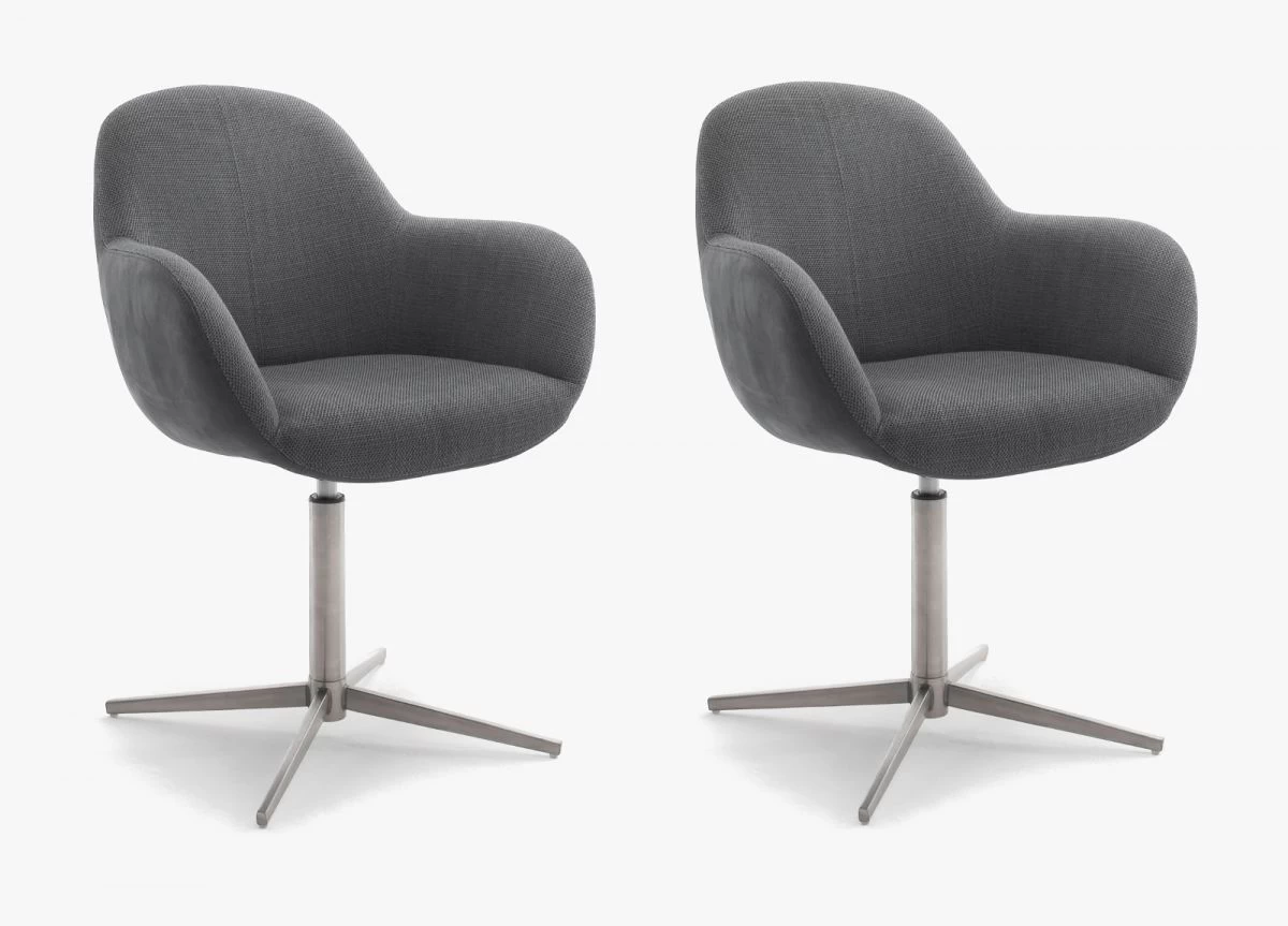 2 X Stuhl "Melrose" In Anthrazit Und Edelstahl Kreuzfußstuhl Mit Armlehne 360° Drehbar Esszimmerstuhl 2er Set Mit Komfortsitzhöhe 8 2 X Stuhl "Melrose" In Anthrazit Und Edelstahl Kreuzfußstuhl Mit Armlehne 360° Drehbar Esszimmerstuhl 2er Set Mit Komfortsitzhöhe – Bild 6