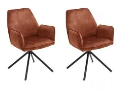 2 X Stuhl "Ottawa" In Rostbraun Vintage Velours-Optik Mit Armlehne Esszimmerstuhl 2er Set Mit Komfortsitzhöhe 13 2 X Stuhl "Ottawa" In Rostbraun Vintage Velours-Optik Mit Armlehne Esszimmerstuhl 2er Set Mit Komfortsitzhöhe -Wohnwelt Verkauf 7456 6