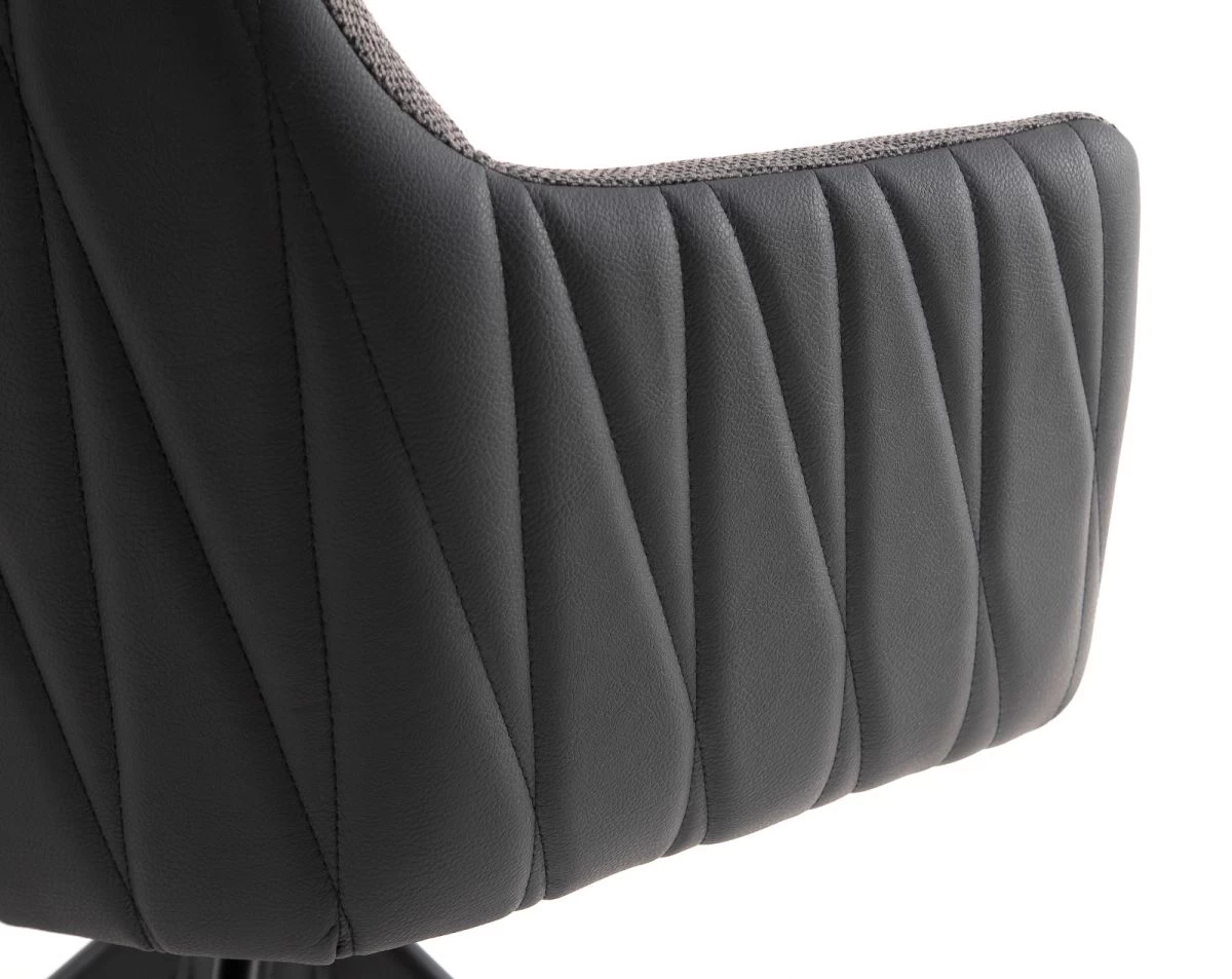 2 X Stuhl "Reynosa" In Anthrazit Chenille-Optik 4-Fußstuhl 360° Drehbar Esszimmerstuhl 2er Set Mit Komfortsitzhöhe 5 2 X Stuhl "Reynosa" In Anthrazit Chenille-Optik 4-Fußstuhl 360° Drehbar Esszimmerstuhl 2er Set Mit Komfortsitzhöhe – Bild 3