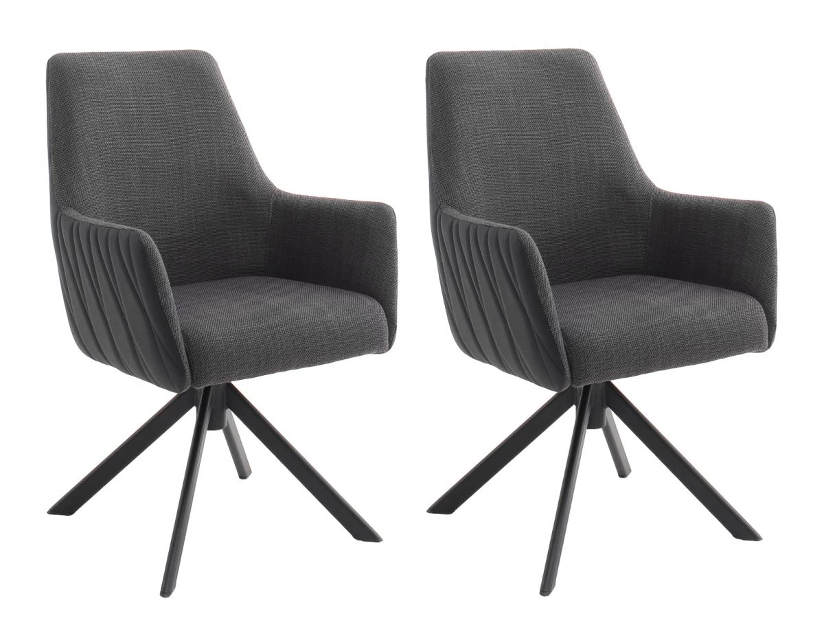 2 X Stuhl "Reynosa" In Anthrazit Chenille-Optik 4-Fußstuhl 360° Drehbar Esszimmerstuhl 2er Set Mit Komfortsitzhöhe 9 2 X Stuhl "Reynosa" In Anthrazit Chenille-Optik 4-Fußstuhl 360° Drehbar Esszimmerstuhl 2er Set Mit Komfortsitzhöhe – Bild 7