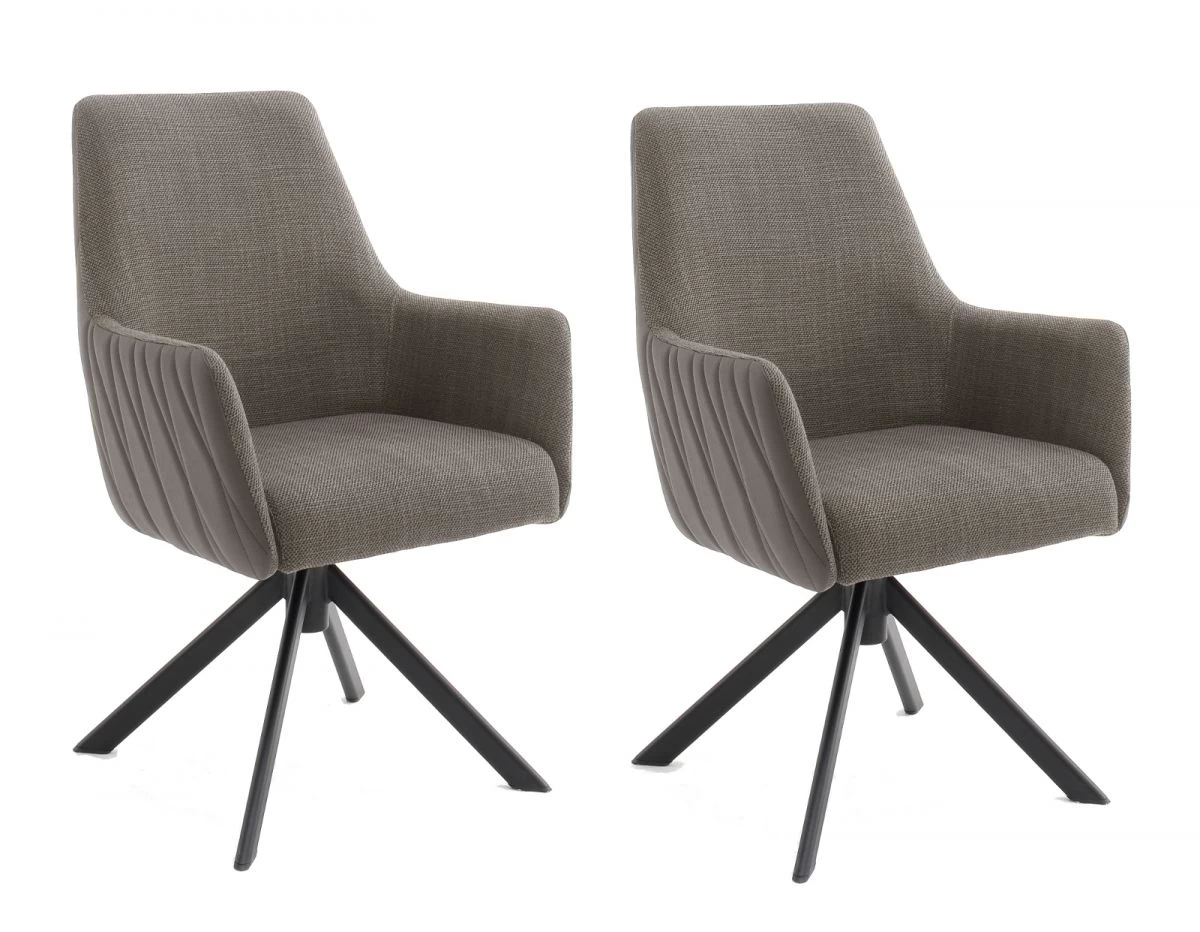 2 X Stuhl "Reynosa" In Cappuccino Chenille-Optik 4-Fußstuhl 360° Drehbar Esszimmerstuhl 2er Set Mit Komfortsitzhöhe 9 2 X Stuhl "Reynosa" In Cappuccino Chenille-Optik 4-Fußstuhl 360° Drehbar Esszimmerstuhl 2er Set Mit Komfortsitzhöhe – Bild 7
