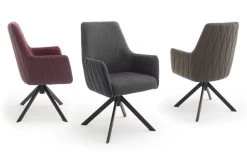 2 X Stuhl "Reynosa" In Merlot Chenille-Optik 4-Fußstuhl 360° Drehbar Esszimmerstuhl 2er Set Mit Komfortsitzhöhe