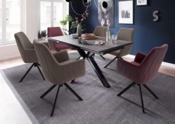 2 X Stuhl "Reynosa" In Merlot Chenille-Optik 4-Fußstuhl 360° Drehbar Esszimmerstuhl 2er Set Mit Komfortsitzhöhe -Wohnwelt Verkauf 7587 6