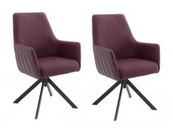 2 X Stuhl "Reynosa" In Merlot Chenille-Optik 4-Fußstuhl 360° Drehbar Esszimmerstuhl 2er Set Mit Komfortsitzhöhe -Wohnwelt Verkauf 7587 7
