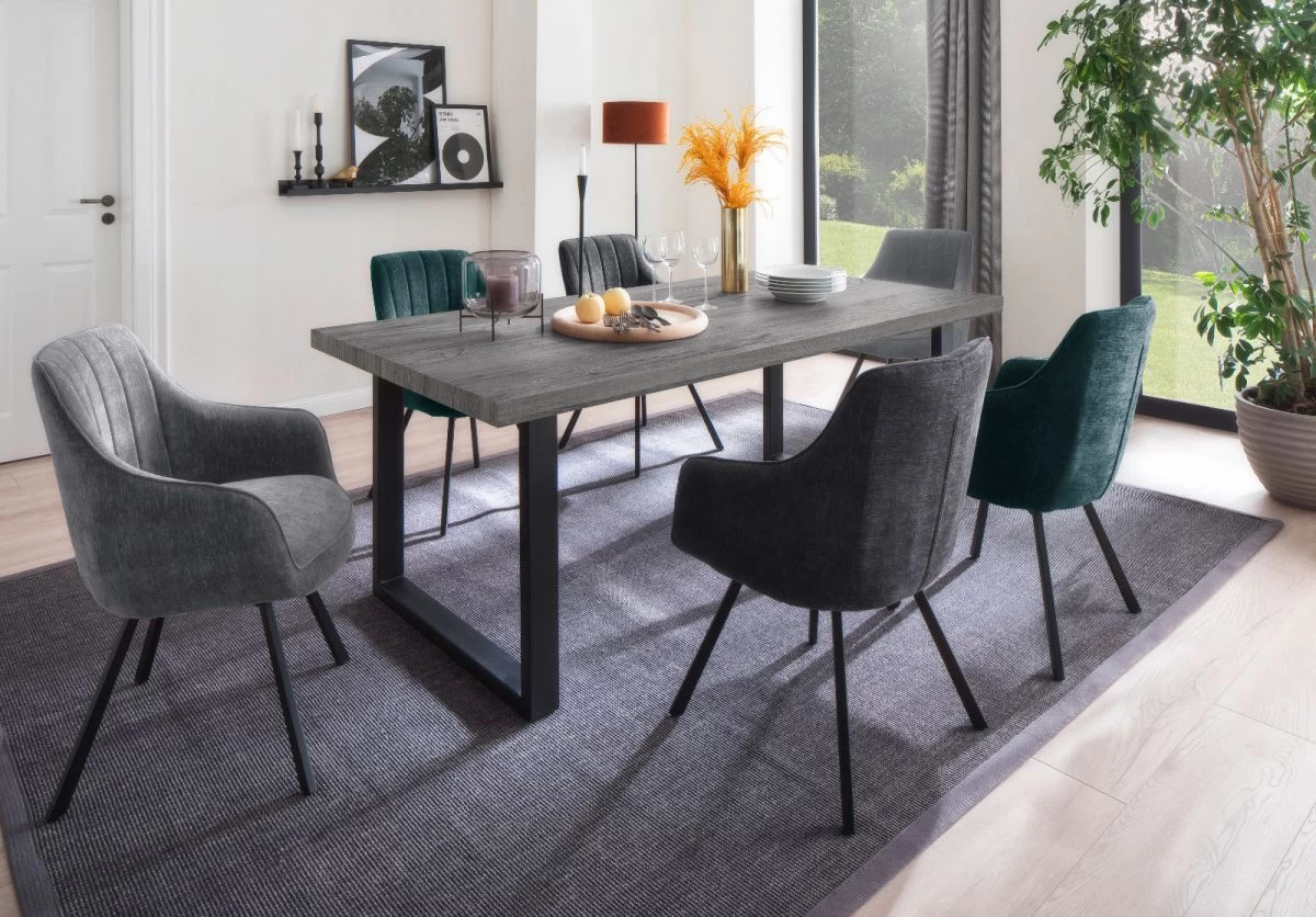 2 X Stuhl "Sassello" In Anthrazit Chenille-Optik 4-Fußstuhl 180° Drehbar Esszimmerstuhl 2er Set Mit Komfortsitzhöhe 7 2 X Stuhl "Sassello" In Anthrazit Chenille-Optik 4-Fußstuhl 180° Drehbar Esszimmerstuhl 2er Set Mit Komfortsitzhöhe – Bild 5