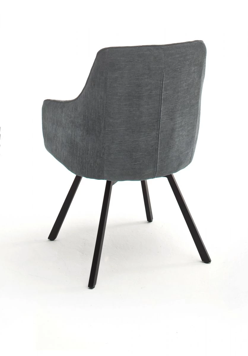 2 X Stuhl "Sassello" In Grau Chenille-Optik 4-Fußstuhl 180° Drehbar Esszimmerstuhl 2er Set Mit Komfortsitzhöhe 4 2 X Stuhl "Sassello" In Grau Chenille-Optik 4-Fußstuhl 180° Drehbar Esszimmerstuhl 2er Set Mit Komfortsitzhöhe – Bild 2