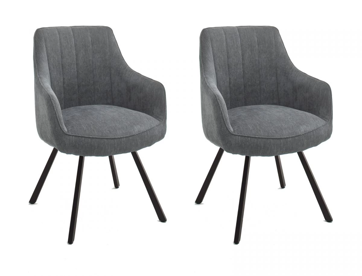2 X Stuhl "Sassello" In Grau Chenille-Optik 4-Fußstuhl 180° Drehbar Esszimmerstuhl 2er Set Mit Komfortsitzhöhe 9 2 X Stuhl "Sassello" In Grau Chenille-Optik 4-Fußstuhl 180° Drehbar Esszimmerstuhl 2er Set Mit Komfortsitzhöhe – Bild 7