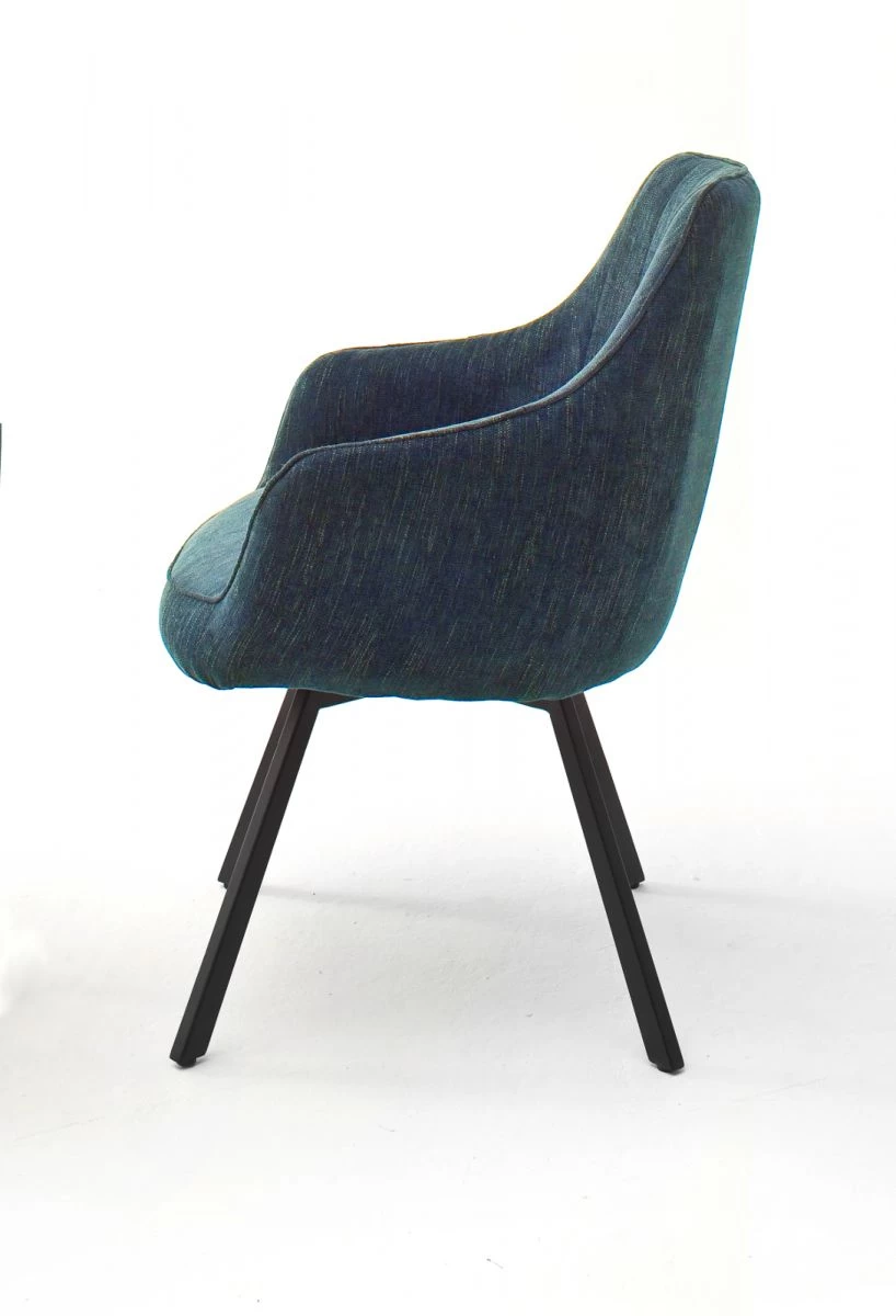 2 X Stuhl "Sassello" In Petrol Chenille-Optik 4-Fußstuhl 180° Drehbar Esszimmerstuhl 2er Set Mit Komfortsitzhöhe 4 2 X Stuhl "Sassello" In Petrol Chenille-Optik 4-Fußstuhl 180° Drehbar Esszimmerstuhl 2er Set Mit Komfortsitzhöhe – Bild 2