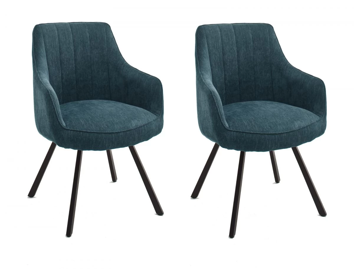 2 X Stuhl "Sassello" In Petrol Chenille-Optik 4-Fußstuhl 180° Drehbar Esszimmerstuhl 2er Set Mit Komfortsitzhöhe 9 2 X Stuhl "Sassello" In Petrol Chenille-Optik 4-Fußstuhl 180° Drehbar Esszimmerstuhl 2er Set Mit Komfortsitzhöhe – Bild 7