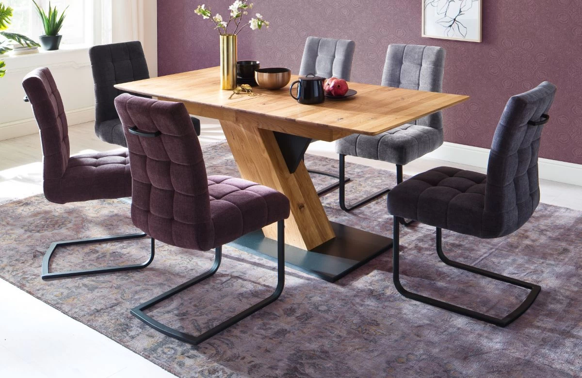 2 X Stuhl "Salta" In Anthrazit Chenille-Optik Freischwinger Mit Komfortsitzhöhe Und Aqua Clean Esszimmerstuhl 2er Set 5 2 X Stuhl "Salta" In Anthrazit Chenille-Optik Freischwinger Mit Komfortsitzhöhe Und Aqua Clean Esszimmerstuhl 2er Set – Bild 3