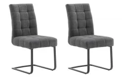 2 X Stuhl "Salta" In Anthrazit Chenille-Optik Freischwinger Mit Komfortsitzhöhe Und Aqua Clean Esszimmerstuhl 2er Set 13 2 X Stuhl "Salta" In Anthrazit Chenille-Optik Freischwinger Mit Komfortsitzhöhe Und Aqua Clean Esszimmerstuhl 2er Set -Wohnwelt Verkauf 7676 6