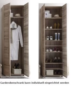 Garderobenschrank "Malea" In Eiche San Remo Schuhschrank 60 X 191 Cm -Wohnwelt Verkauf 767 6