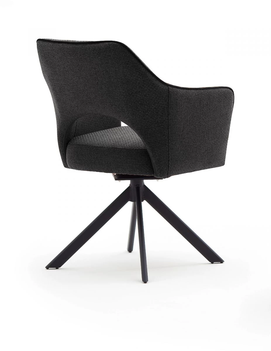 2 X Stuhl "Tonala" In Anthrazit Velours-Optik 4-Fußstuhl 180° Drehbar Esszimmerstuhl 2er Set Mit Taschenfederkern 4 2 X Stuhl "Tonala" In Anthrazit Velours-Optik 4-Fußstuhl 180° Drehbar Esszimmerstuhl 2er Set Mit Taschenfederkern – Bild 2