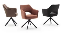 2 X Stuhl "Tonala" In Cappuccino Velours-Optik 4-Fußstuhl 180° Drehbar Esszimmerstuhl 2er Set Mit Taschenfederkern