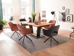 2 X Stuhl "Tonala" In Rostbraun Velours-Optik 4-Fußstuhl 180° Drehbar Esszimmerstuhl 2er Set Mit Taschenfederkern -Wohnwelt Verkauf 7684 3