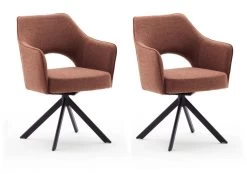 2 X Stuhl "Tonala" In Rostbraun Velours-Optik 4-Fußstuhl 180° Drehbar Esszimmerstuhl 2er Set Mit Taschenfederkern -Wohnwelt Verkauf 7684 5