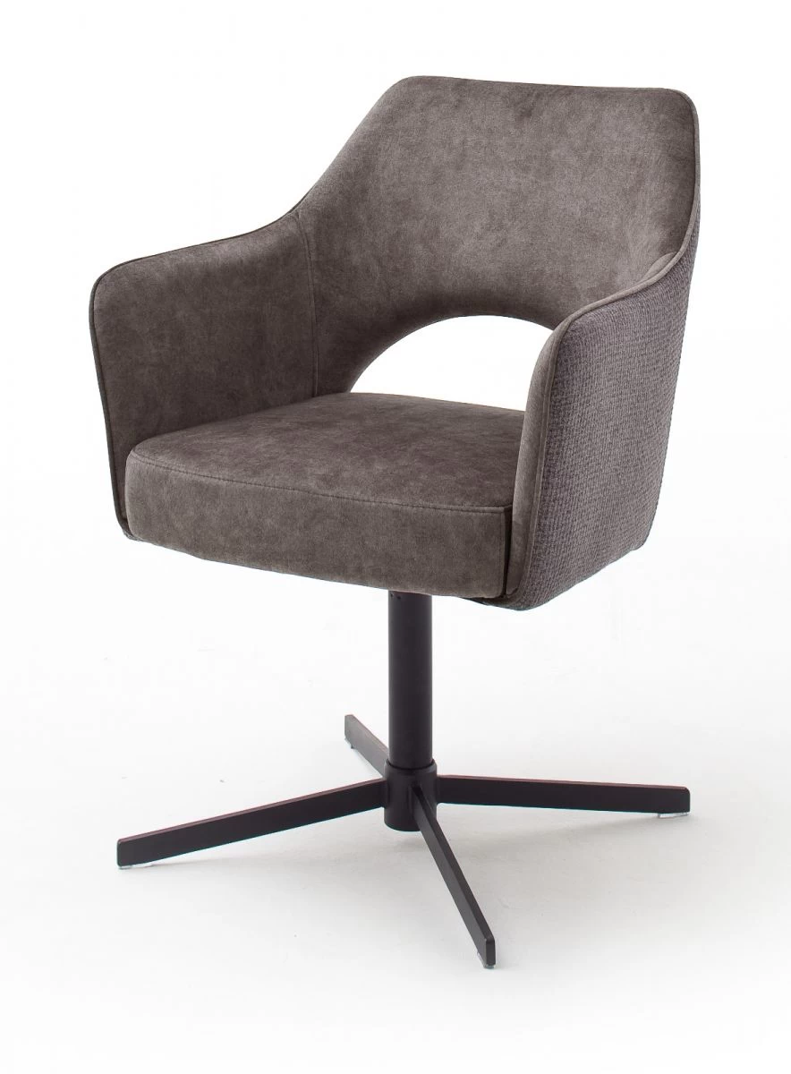 2 X Stuhl "Valletta" In Cappuccino Kreuzfußstuhl Mit Armlehne Und Komfortsitzhöhe 360° Drehbar Esszimmerstuhl 2er Set 4 2 X Stuhl "Valletta" In Cappuccino Kreuzfußstuhl Mit Armlehne Und Komfortsitzhöhe 360° Drehbar Esszimmerstuhl 2er Set – Bild 2