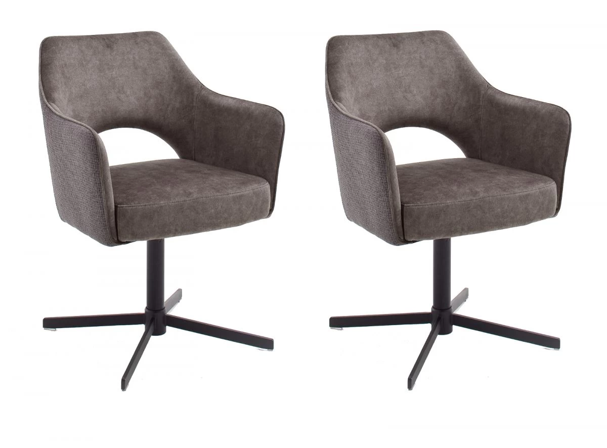 2 X Stuhl "Valletta" In Cappuccino Kreuzfußstuhl Mit Armlehne Und Komfortsitzhöhe 360° Drehbar Esszimmerstuhl 2er Set 6 2 X Stuhl "Valletta" In Cappuccino Kreuzfußstuhl Mit Armlehne Und Komfortsitzhöhe 360° Drehbar Esszimmerstuhl 2er Set – Bild 4