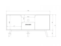 TV-Lowboard "Edos" In Grau Und Weiß TV-Unterteil In Komforthöhe 140 X 70 Cm -Wohnwelt Verkauf 7708 5