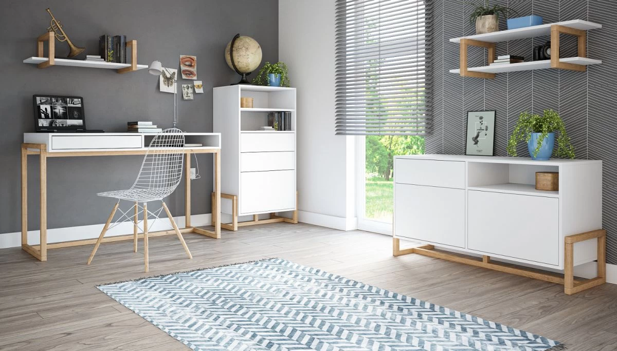 TV-Lowboard "Skien" In Weiß Und Buche Massiv TV-Unterteil Skandinavisch 139 X 49 Cm 7 TV-Lowboard "Skien" In Weiß Und Buche Massiv TV-Unterteil Skandinavisch 139 X 49 Cm – Bild 5