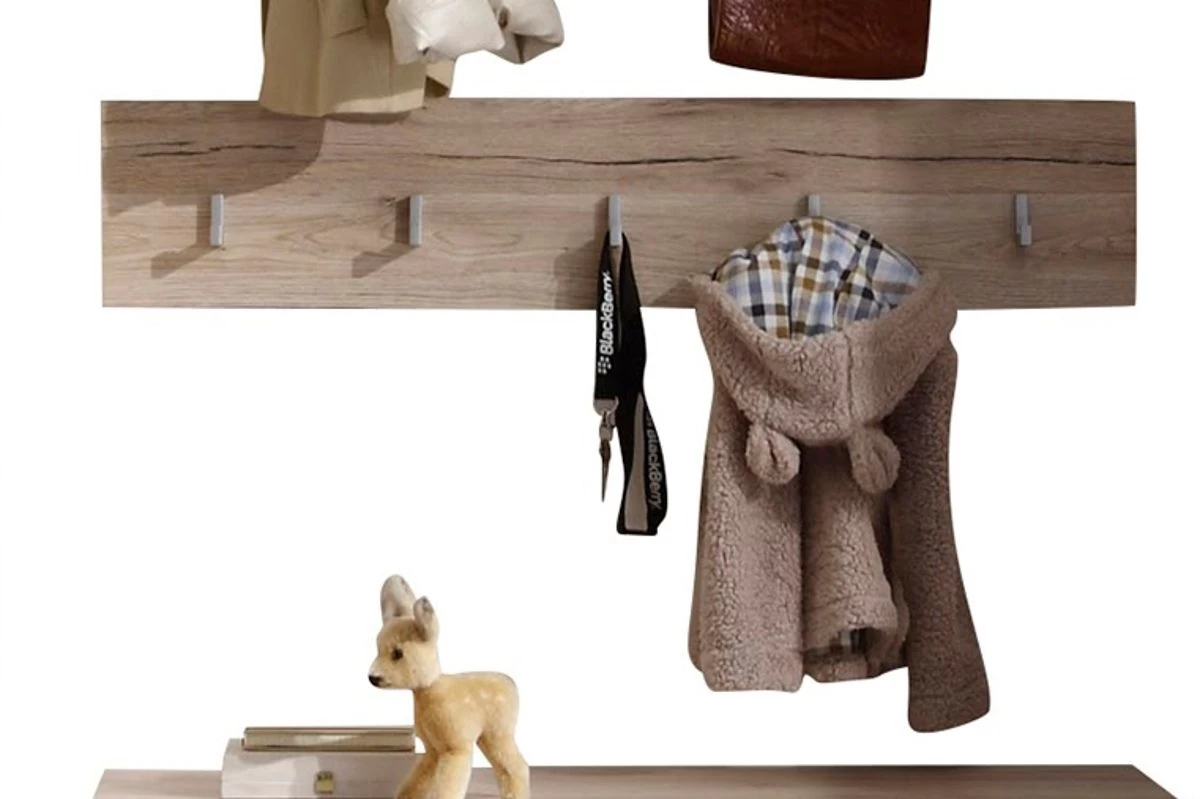 Garderobenpaneel "Malea" In Eiche San Remo Garderobenleiste 88 X 18 Cm Wandgarderobe 7 Garderobenpaneel "Malea" In Eiche San Remo Garderobenleiste 88 X 18 Cm Wandgarderobe – Bild 5