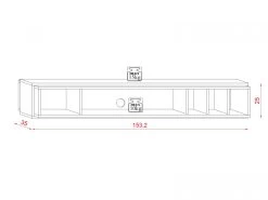 TV-Lowboard "Amari" In Eiche Gold Und Weiß TV-Unterteil Hängend 153 X 25 Cm -Wohnwelt Verkauf 7729 7