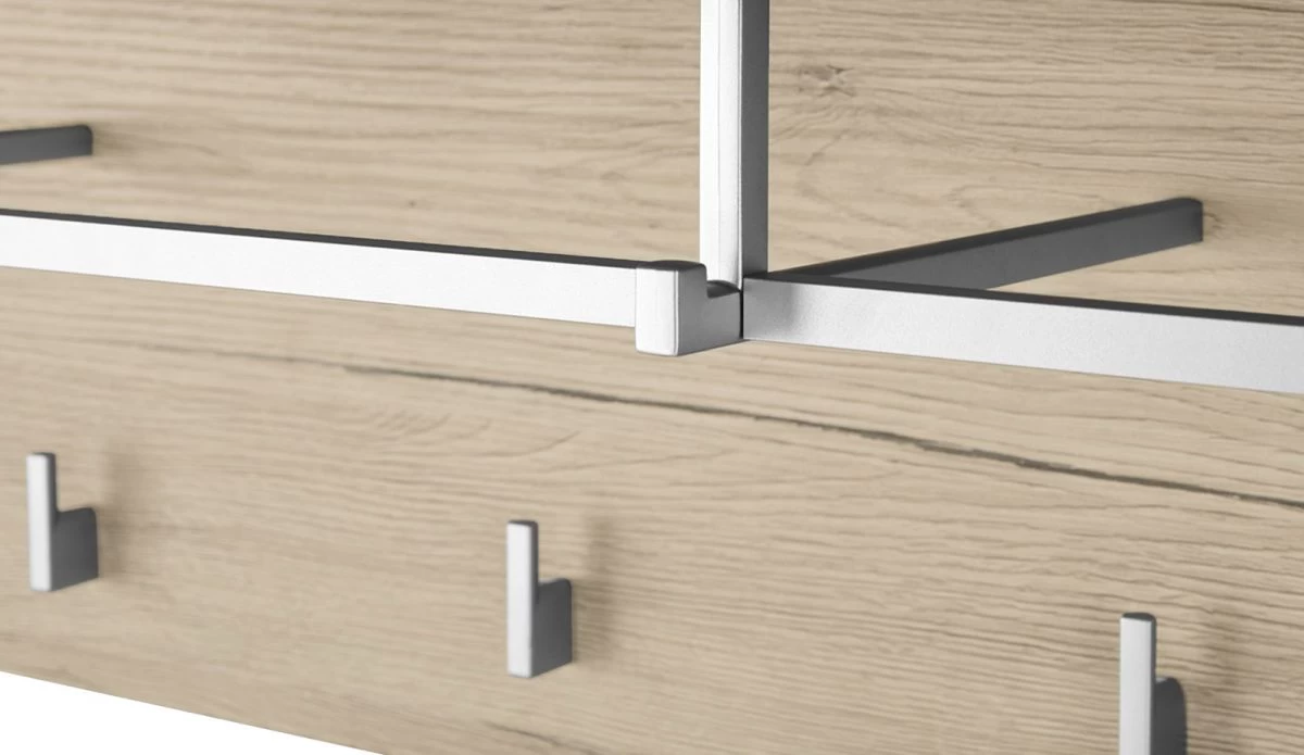 Wandgarderobe "Malea" In Eiche San Remo Garderobenpaneel 88 X 29 Cm 4 Wandgarderobe "Malea" In Eiche San Remo Garderobenpaneel 88 X 29 Cm – Bild 2