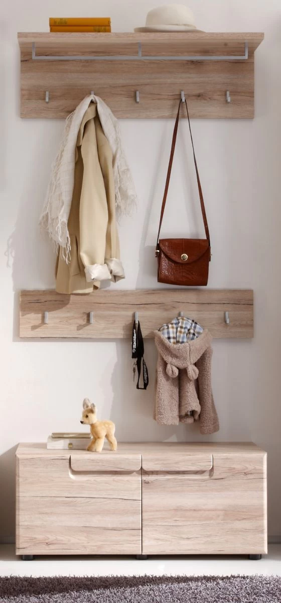 Wandgarderobe "Malea" In Eiche San Remo Garderobenpaneel 88 X 29 Cm 5 Wandgarderobe "Malea" In Eiche San Remo Garderobenpaneel 88 X 29 Cm – Bild 3