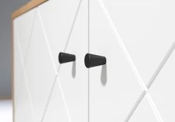 Kommode "Touch" In Weiß Matt Mit Rautenoptik Und Eiche Artisan Sideboard 123 Cm -Wohnwelt Verkauf 7748 2