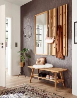 Garderobenkombination "Alwar" In Eiche Massiv Geölt Garderobe Set 4-teilig 100 X 185 Cm -Wohnwelt Verkauf 7758 5