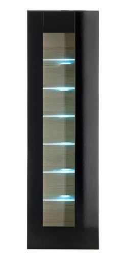 Vitrine "Savanna" In Schwarz Hochglanz Und Grandson Eiche Vitrinenschrank Hängend / Stehend 45 X 166 Cm 14 Vitrine "Savanna" In Schwarz Hochglanz Und Grandson Eiche Vitrinenschrank Hängend / Stehend 45 X 166 Cm -Wohnwelt Verkauf 7791 6