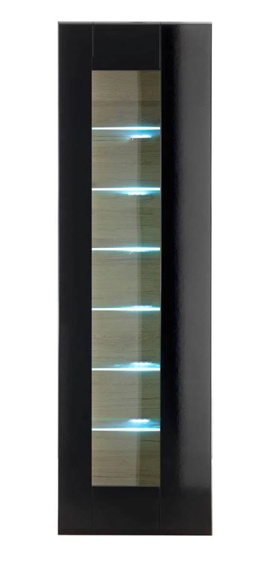 Vitrine "Savanna" In Schwarz Hochglanz Und Grandson Eiche Vitrinenschrank Hängend / Stehend 45 X 166 Cm 8 Vitrine "Savanna" In Schwarz Hochglanz Und Grandson Eiche Vitrinenschrank Hängend / Stehend 45 X 166 Cm – Bild 6