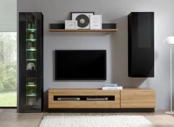 TV-Lowboard "Savanna" In Grandson Eiche Hell Und Schwarz TV-Unterteil 140 Cm -Wohnwelt Verkauf 7794 5