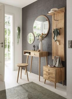 Garderobenkombination "Agra" In Eiche Massiv Geölt Garderobe Set 6-teilig 142 X 185 Cm -Wohnwelt Verkauf 7812 6