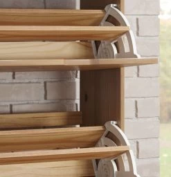 Schuhschrank "Mestre" In Massivholz Kiefer Honigfarben Lackiert Schuhkipper 60 X 124 Cm -Wohnwelt Verkauf 7841 4