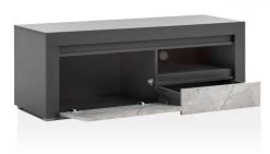 TV-Lowboard "Airen" In Anthrazit Und Marmor Optik Grau TV Unterteil 140 Cm -Wohnwelt Verkauf 7869 8