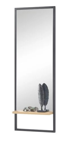 Garderobe "Yorkshire" In Crack Eiche Und Schwarz Matt Lack Garderoben-Set 3-teilig 108 X 195 Cm -Wohnwelt Verkauf 7951 6