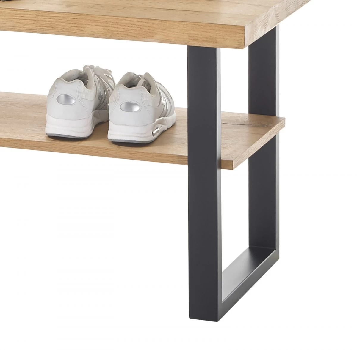 Garderobe "Yorkshire" In Crack Eiche Und Schwarz Matt Lackiert Garderoben-Set 4-teilig 193 X 195 Cm 5 Garderobe "Yorkshire" In Crack Eiche Und Schwarz Matt Lackiert Garderoben-Set 4-teilig 193 X 195 Cm – Bild 3