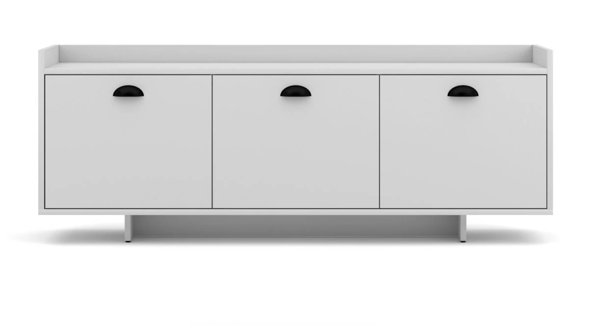 TV-Lowboard "Plate" In Weiß Landhaus TV-Unterteil 140 X 53 Cm 4 TV-Lowboard "Plate" In Weiß Landhaus TV-Unterteil 140 X 53 Cm – Bild 2