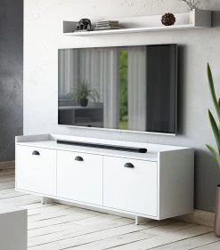 TV-Lowboard "Plate" In Weiß Landhaus TV-Unterteil 140 X 53 Cm 15 TV-Lowboard "Plate" In Weiß Landhaus TV-Unterteil 140 X 53 Cm -Wohnwelt Verkauf 8000 6